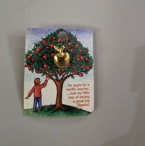Gold Apple Teacher Pin